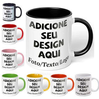 Caneca 325ml personalizada Dia dos Namorados com Foto com foto xicara presente porcelana premium