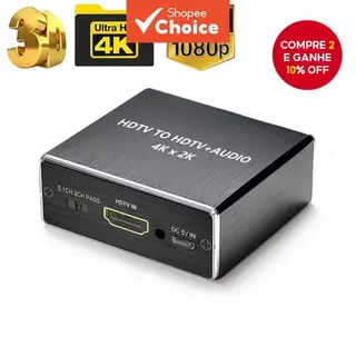 Conversor Estéreo Extrator HDMI Áudio Óptico Toslink Spdif Adaptador Divisor De 3.5 Mm em Oferta na Shopee