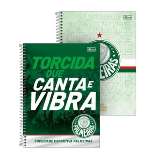Caderno Espiral Tilibra Universitário Palmeiras - Capa Dura 16 Matérias 256 Folhas - Embalagem com 2 Unidades (SORTIDO) em Oferta na Shopee