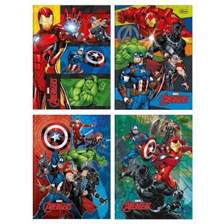 Caderno Costurado Tilibra Universitário Capa Dura Avengers 80 Folhas - Embalagem de 5 Unidades em Oferta na Shopee