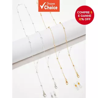 Conjunto de 2pcs Clip Bead Metal Ouro Prata Vidros Corrente em Oferta na Shopee