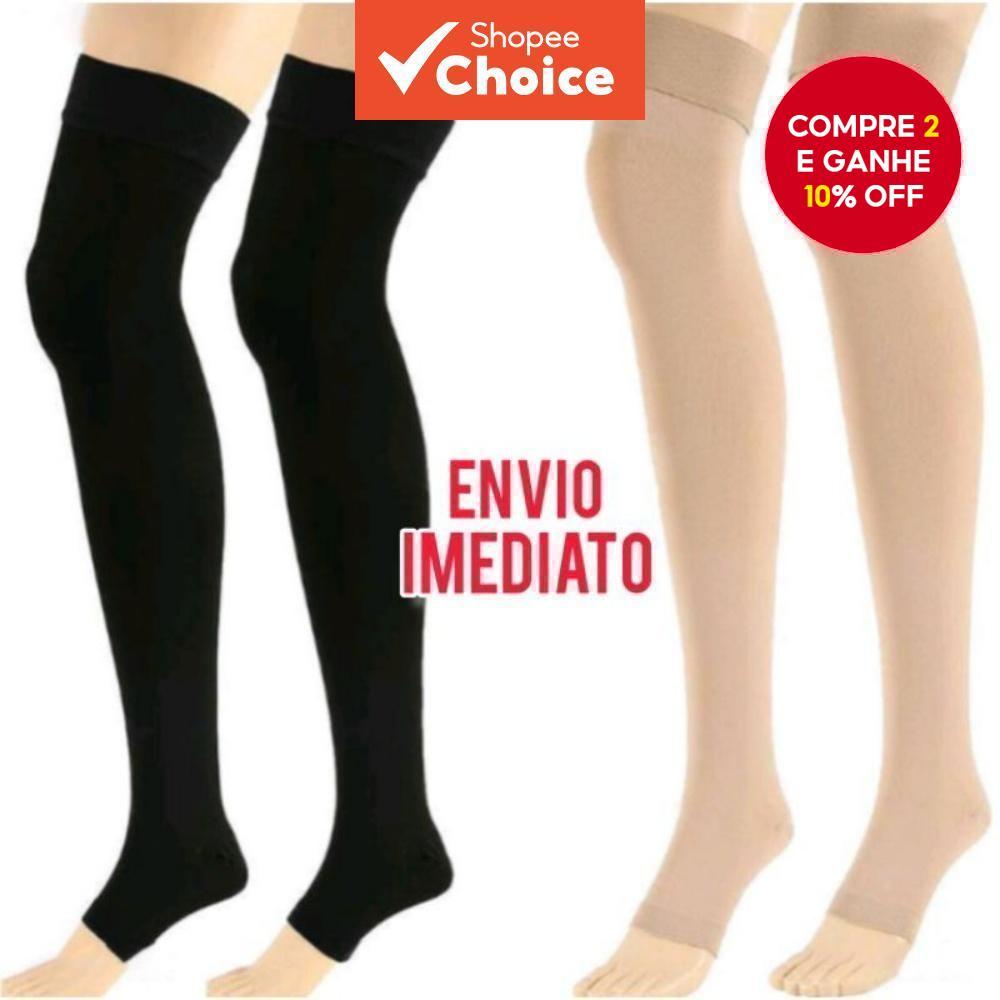 Meias De Compressão Médica Para Pós-cirurgia E Varizes - Cano Alto, Ponta Aberta, Melhora A Circulação