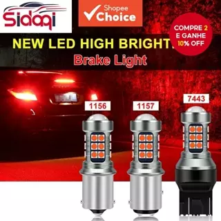 Carro LED Luz De Freio T20 7440 W21W 7443 1157 BAY15D 1156 Cauda Strobe Flash Lâmpada Reversa em Oferta na Shopee