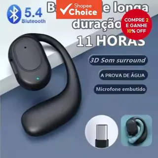 Fone de ouvido Bluetooth KY2 Pro com suspensão para uma orelha, redução de ruído, earbuds esportivos para escritório e em Oferta na Shopee