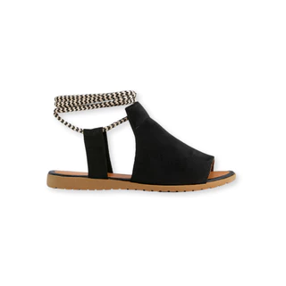 Sandália Rasteirinha Feminina Camurça Detalhe Amarrar Conforto Estilo Versátil Mari