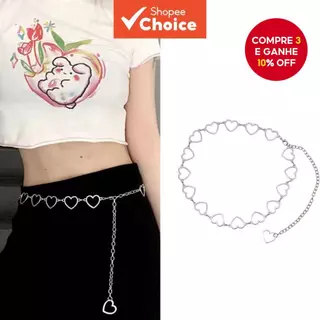 Corrente De Cintura De Coração Oco Moderna Para Mulheres – Elos De Metal Com Ajustável Festival E Festa em Oferta na Shopee