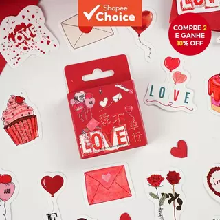 46 Peças Adesivos De Vedação De Presente De Dia Dos Namorados Fofos De PVC Multi Estilo Decoração De Scrapbook Faça Você em Oferta na Shopee