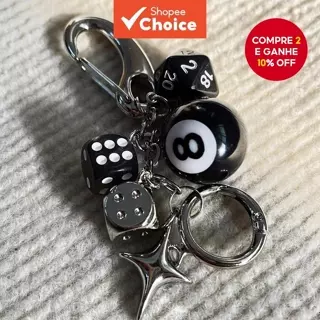 Chaveiro De Dados Góticos-Pingente De Obsidiana Feito À Mão Para Bolsas E Chaves-Acessório De Metal Casal Felpudo Com De em Oferta na Shopee