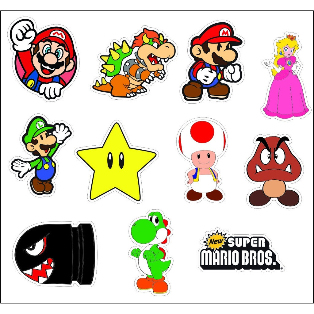 Kit de Adesivos Super Mario Bros Vinil Impermeável | Shopee Brasil