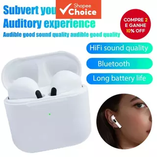 TWS Fones De Ouvido Sem Fio Com Cancelamento De Ruído Esporte Música De Alta Qualidade Para Uso Diário Pro 4 em Oferta na Shopee