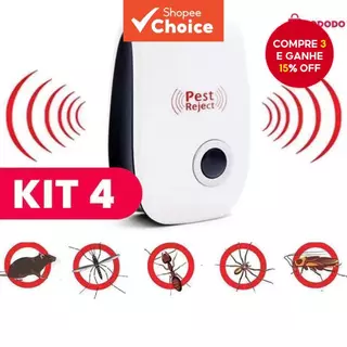 Repelente de mosquitos eletrônico ultrassônico para controle de pragas internas e exterminação de roedores. em Oferta na Shopee