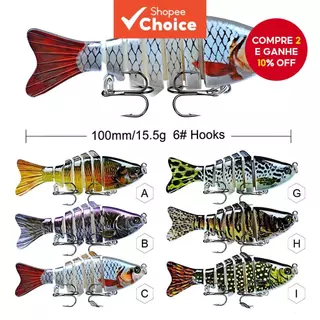 Lua Bionic Bait 10cm Road Plastic Hard 15.5g 7 Seções De Peixe , Adequado Para Água Doce E Do Mar em Oferta na Shopee