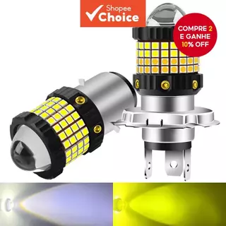 Motocicleta LED 360 ° Lâmpadas De Farol H4 H6 BA20D 60SMD 3030 & amp ; Lente Do Projetor 3570 CSP De Moto Com Feixe Alto em Oferta na Shopee