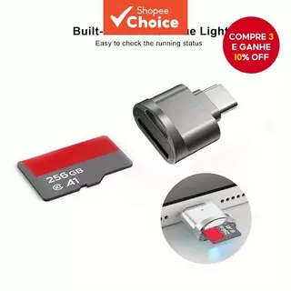 Leitor De Cartão USB C Micro TF Type Adaptador Portátil OTG Para Samsung Mac iPhone 15 16 em Oferta na Shopee