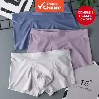 3 Peças De Roupa Íntima Masculina De Seda Gelada – Fina , Respirável E Antibacteriana Para O Verão , Negócios Casa em Oferta na Shopee