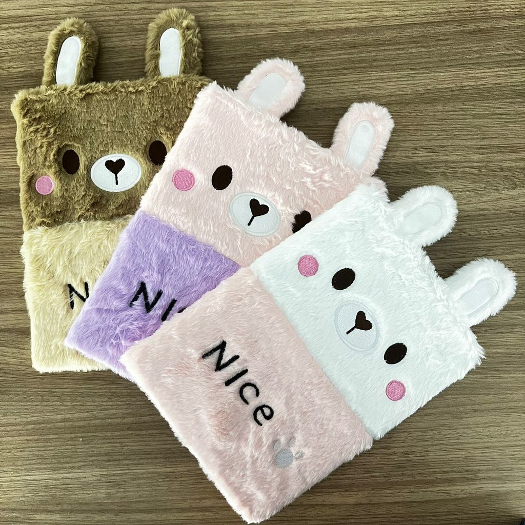 Agenda Criativa B5 Urso Nice – Pelúcia Macia + Pautado