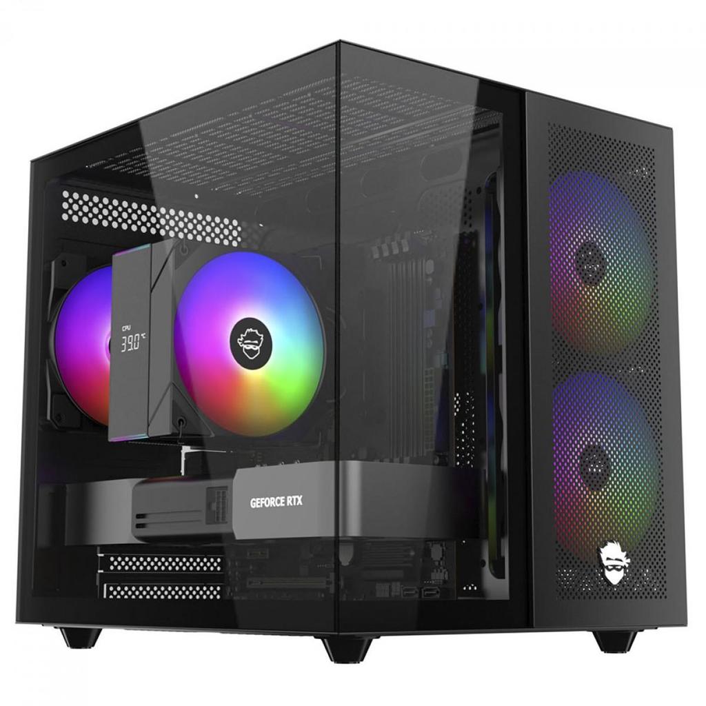 Gabinete Gamer Ninja Kazan X3, Mini Tower,Temperado,M-ATX, USB-C