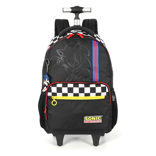 Mochila Sonic com Rodas Escolar Luxcel Original Carrinho em Oferta na Shopee