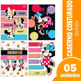 Caderno Costurado Tilibra ¼ Capa Dura Minnie 80 Folhas - Embalagem com 5 Unidades em Oferta na Shopee