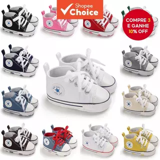 Tênis Para Primeiros Caminhantes Bebês De 0 A 12 Meses Com Sola Macia Em Lona Multicolorida Unissex em Oferta na Shopee