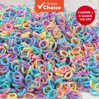 200 Pçs Faixas De Cabelo Coloridas Para Meninas Macio Elástico Sem Danos Suportes De Rabo De Cavalo Crianças Scrunchies em Oferta na Shopee