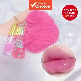 Glitter Lip gloss Heart Case + Chaveiro + 2 PCS 3 Cores Brilho Labial Hidratante Óleo Presente De Feriado Suavização Lin em Oferta na Shopee