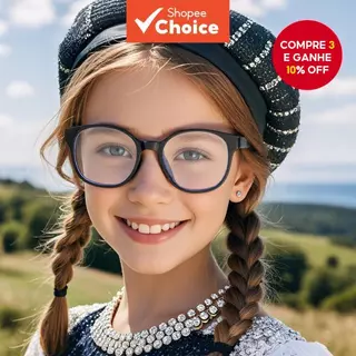 Novos óculos de proteção para crianças com lentes planas anti-luz azul e armação retrô colorida unissex em Oferta na Shopee