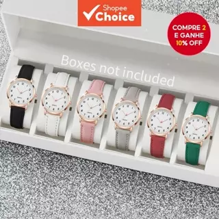 Conjunto De 6 Peças De Relógios De Pulso Femininos Com Mostrador Árabe Da Moda Sem Caixa em Oferta na Shopee