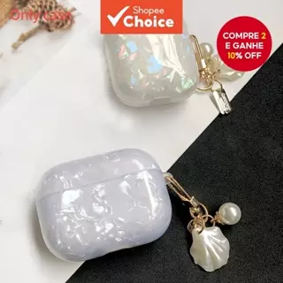 Capa Shell Design AirPods Para 3/4/Pro 2-De Silicone Macio Com Chaveiro (Apenas) em Oferta na Shopee