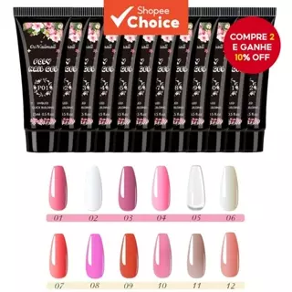 15ML Poly Nail Gel De Extensão De Unhas 12 Cores Manicure Em Construtor em Oferta na Shopee