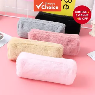 Estojo De Pelúcia Kawaii Bolsa De Armazenamento De Papelaria Criativa Material Escolar E De Escritório em Oferta na Shopee