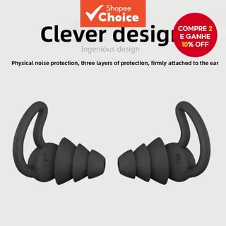 Protetores auriculares, abafadores, máscaras para dormir e natação em 3 camadas, nas cores vermelho, preto e branco. em Oferta na Shopee