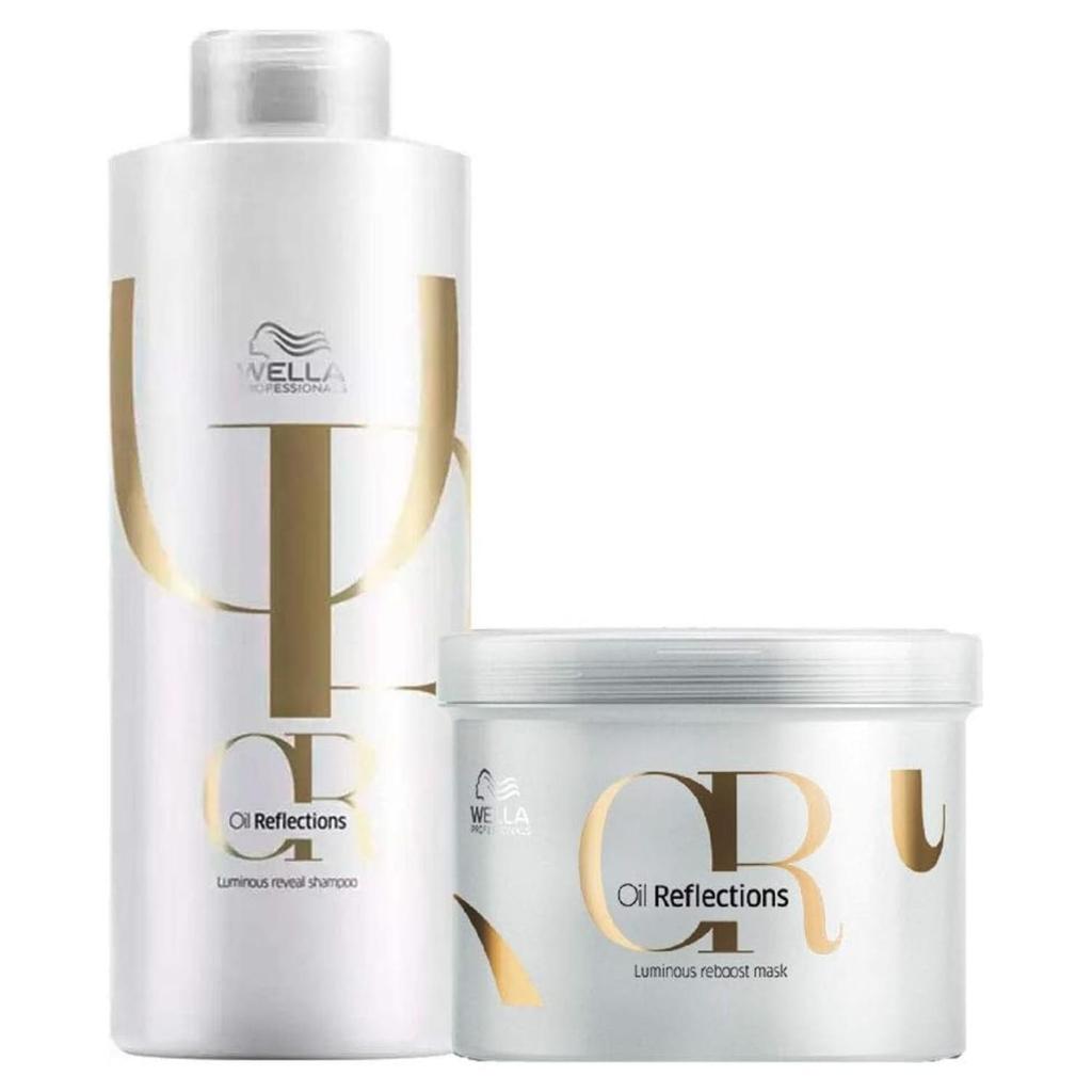 Kit Wella Oil Reflections Salão Shampoo 1 Litro + Masc 500g | Shopee Brasil