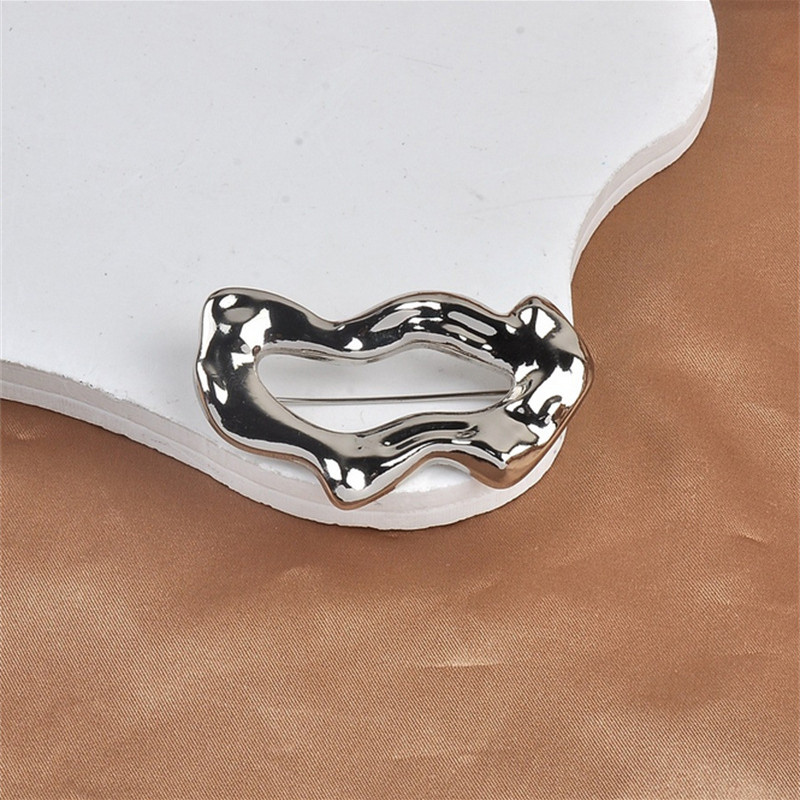 [ljc] Broche Geométrico De Metal Com Fivelas De Colarinho Simples ...