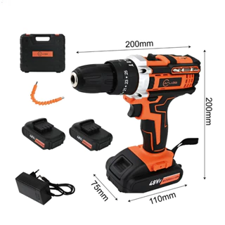 Parafusadeira Furadeira Elétrica a Bateria 48VF com Maleta + 26 Acessórios Bivolt  marisa em Oferta na Shopee