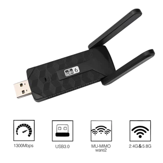 Adaptador Wi-Fi 6 USB Wireless Receiver Dual Band 2.4G/5G Antena Dupla PC