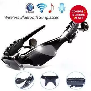 Óculos de sol/headphones Bluetooth sem fio modernos para homens e mulheres - Acessórios de áudio e vídeo com lentes