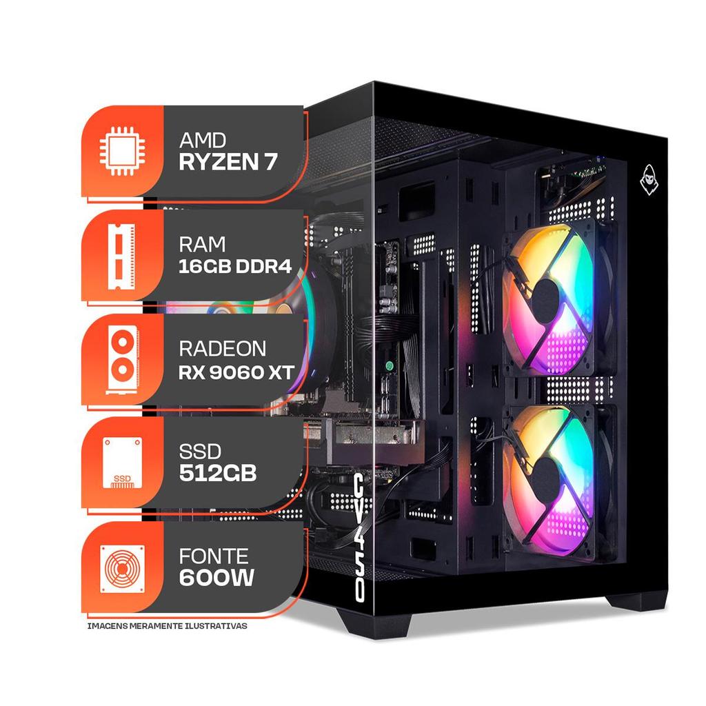 PC Gamer Completo Fácil AMD Ryzen 3 PRO 4350G 3.8GHZ 16GB DDR4 RTX