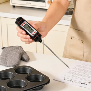 Kit Balança Digital Cozinha 10Kg Precisão Alimentos Culinária E Termômetro Espeto Gourmet Digital
