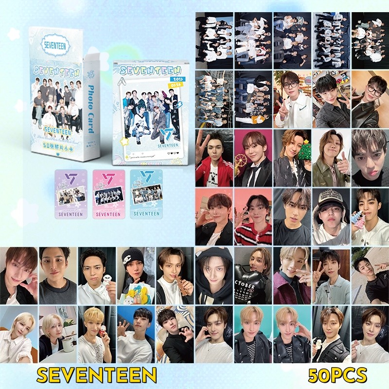 50-55pcs SEVENTEEN Holographic Laser LOMO Cards Performance 17 IS