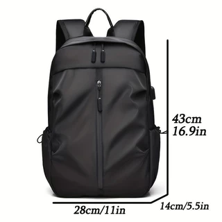 Mochila Masculina E Feminina Versátil Leve De 20L Escolar Resistente Com Compartimento Para Laptop De Carregamento USB