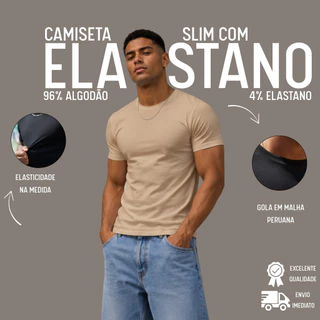 Camiseta Masculina Peruana Slim Fit Compressão 40.1