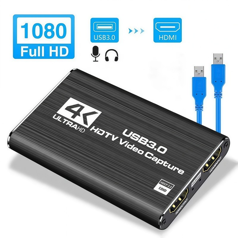 Placa Captura De Vídeo 4k 1080p 60fps Full Hd Usb 3.0 Hdmi | Shopee Brasil