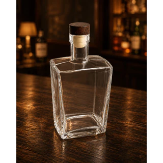 Garrafa de Vidro 750ml Grandeur Rolha Madeira Azeite Gin Licor Whisky Destilados Premium