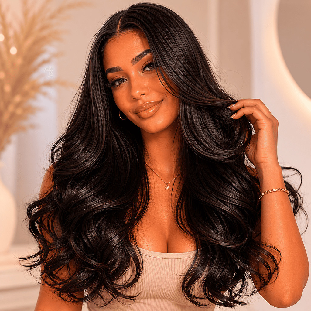 Peruca Lace Wig Castanho Ondulada Bio Fibra Macia 60cm 230g Top Hair ...