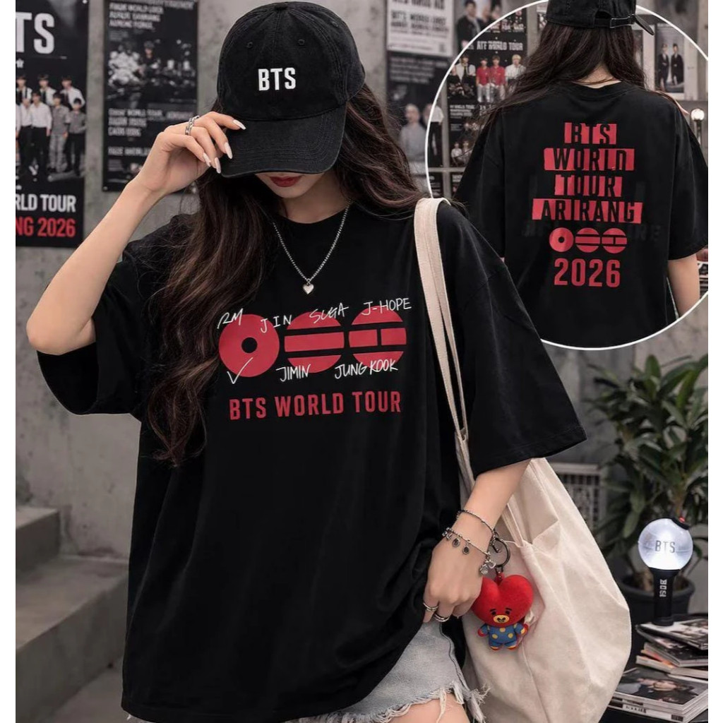 Camiseta Premium em Algodão Puro]SISI Camiseta Bts Arirang World