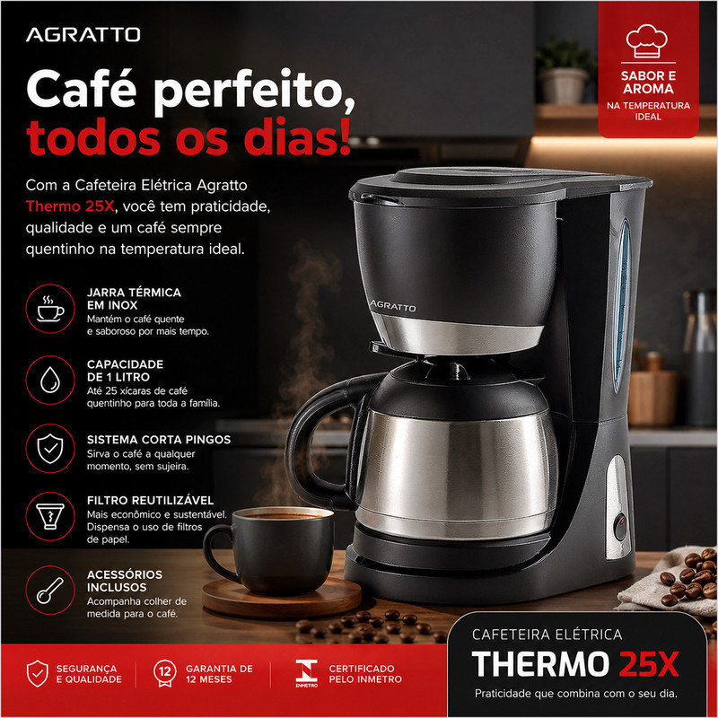 Cafeteira Elétrica Grande 110V Cafeteira 25 Xícara Cafeteira Com Jarra Inoxx Cafeteira coffee Break