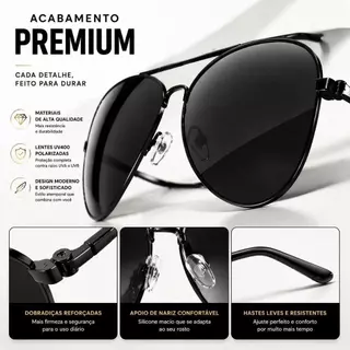Óculos Estilo Piloto Masculino e Feminino UV400 Clássico, Moderno e Confortável.