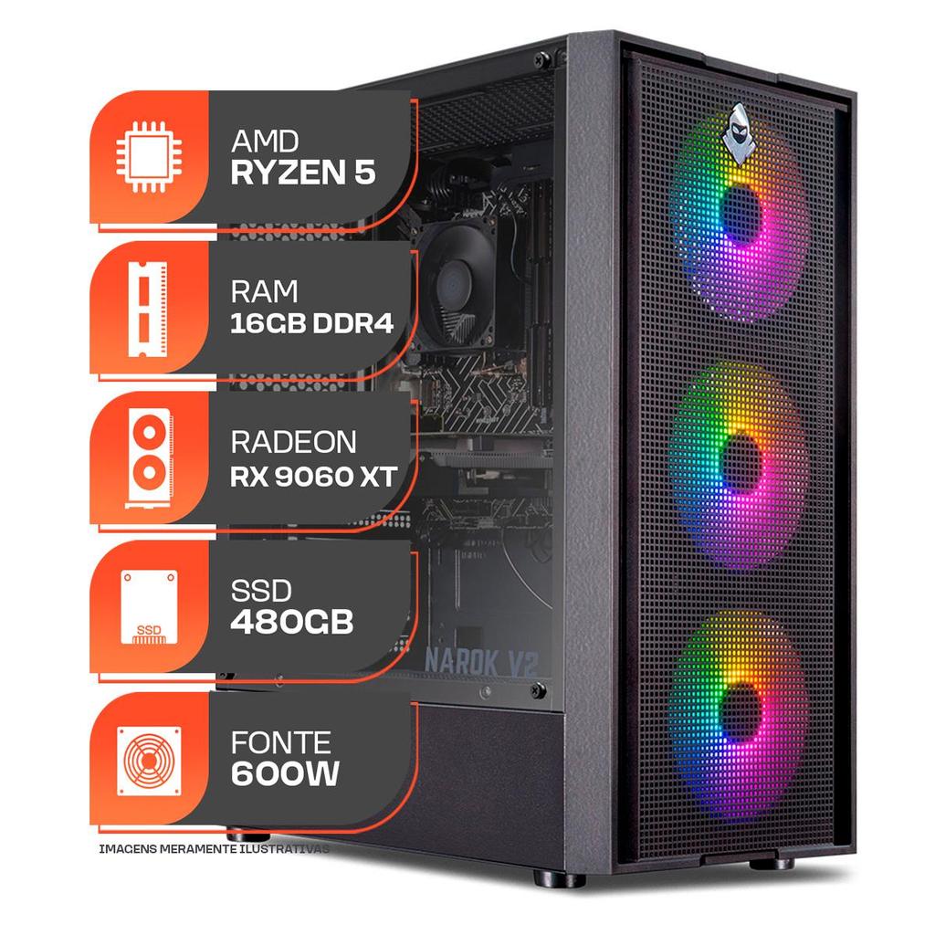 PC Gamer Completo Fácil AMD Ryzen 3 PRO 4350G 3.8GHZ 8GB DDR4 RX