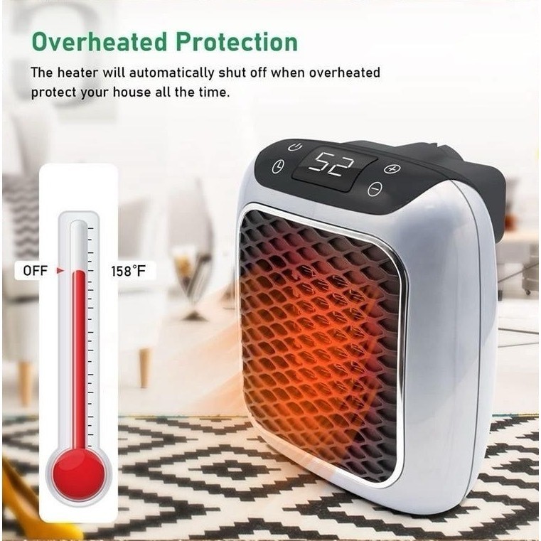 Mini aquecedor portátil de parede para uso doméstico. | Shopee Brasil